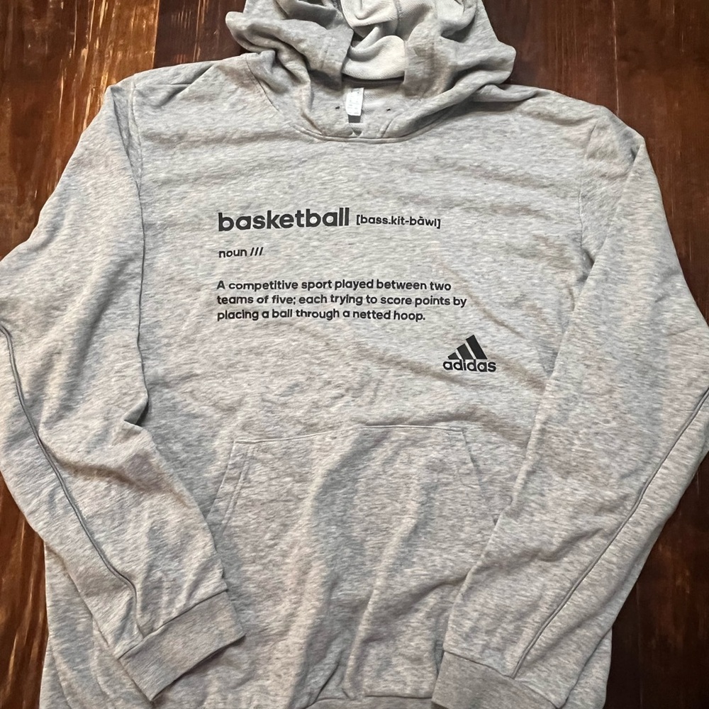 Adidas Basketball Definition Gray Men's Hoodie XL